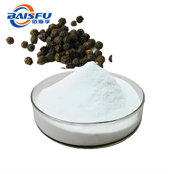 Baisfu light yellow Crystal Powder High Purity Black Pepper Extract Piperine 98% CAS. No 94-62-2 for Food seasonings use in medicine